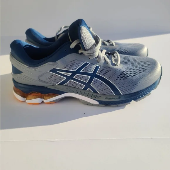 ASIC MENS GEL-KAYANO 26 RUNNING SHOES,Size11.5 SHEET ROCK/MAKO BLUE 1011A541 - Picture 4 of 5